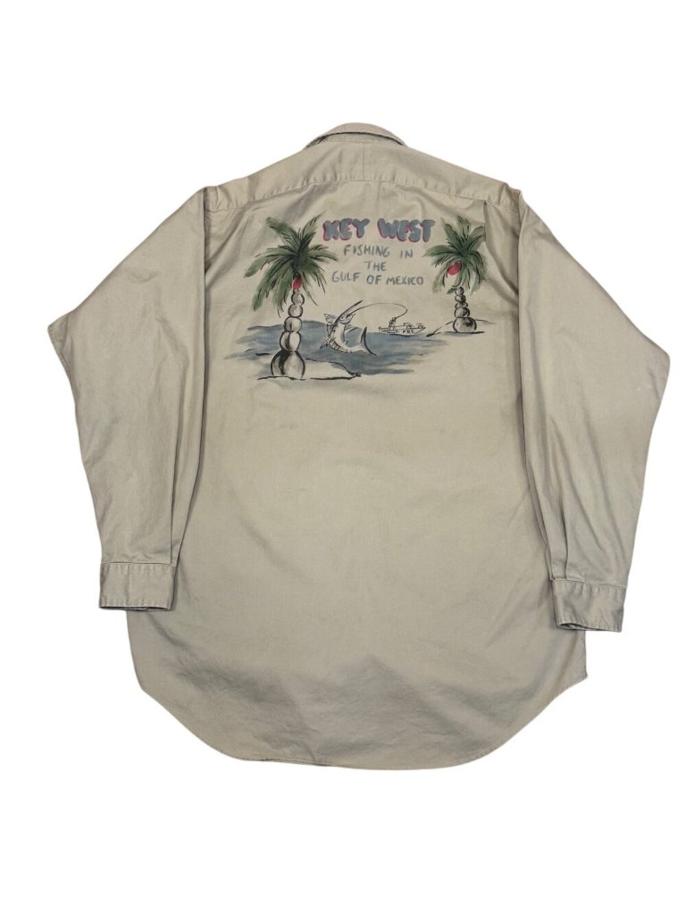 90s Polo Ralph Lauren Safari Key West Fishing Button Down Shirt Mens Medium Beig